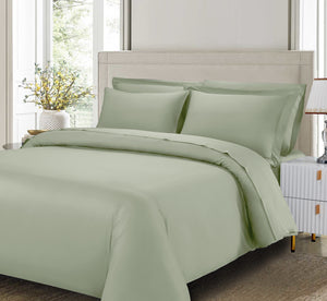 Cotton House 3-Piece Queen Bamboo Duvet Cover Set - Green