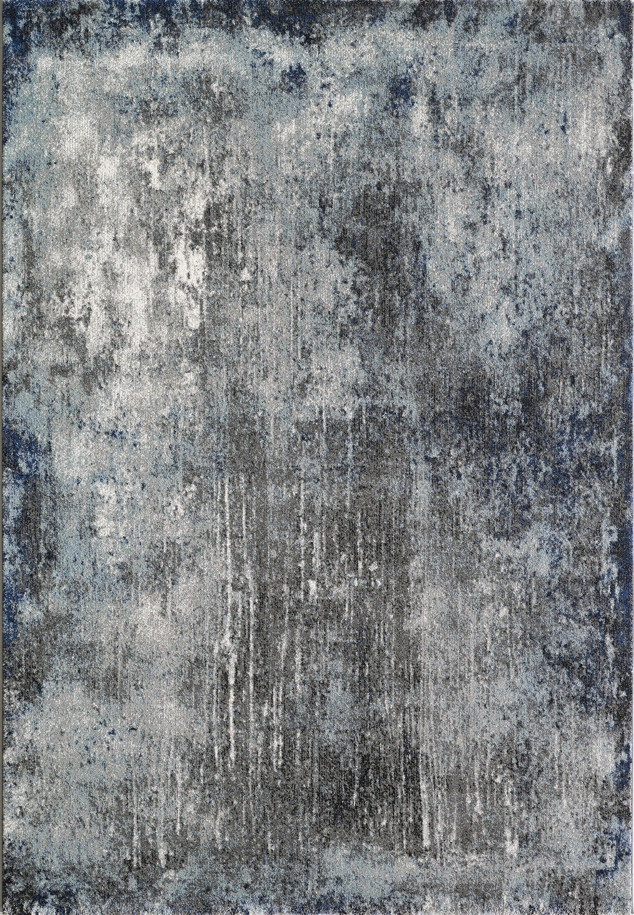 L2 Decor Diamond Area Rug 5' x 8' with Underpad - Blue, Grey