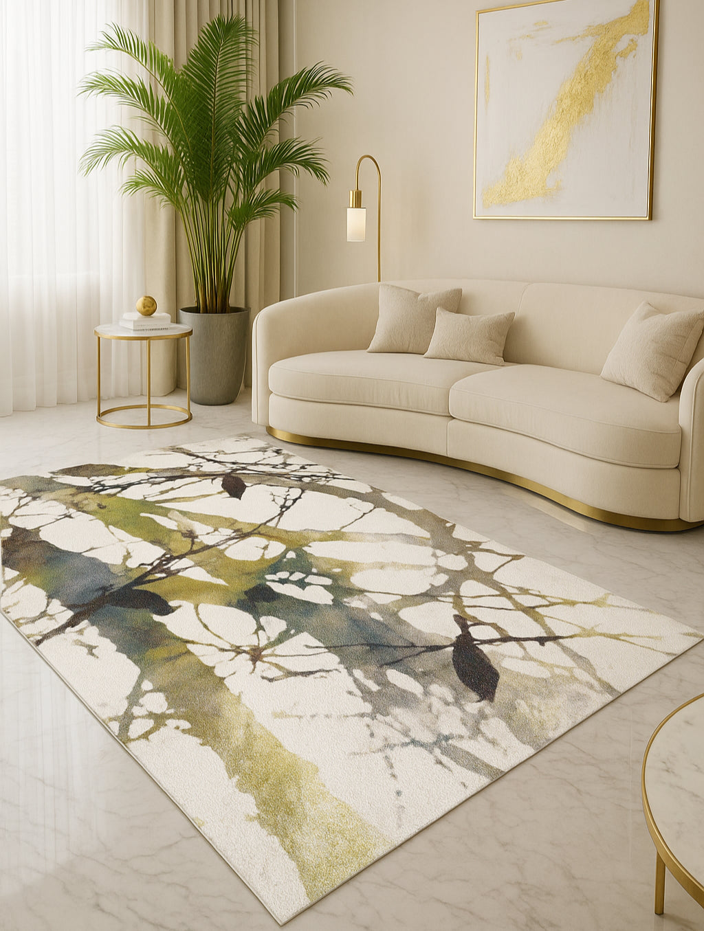 L2 Decor Diamond Area Rug 8' x 11' with Underpad - Birds of a Feather