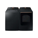 Samsung Black Stainless Ultra Capacity Top Load Washer (6.2cu.ft) & Smart Electric Dryer with Pet Care (7.4cu.ft) - WA54CG7550AVA4/DVE54CG7550VAC
