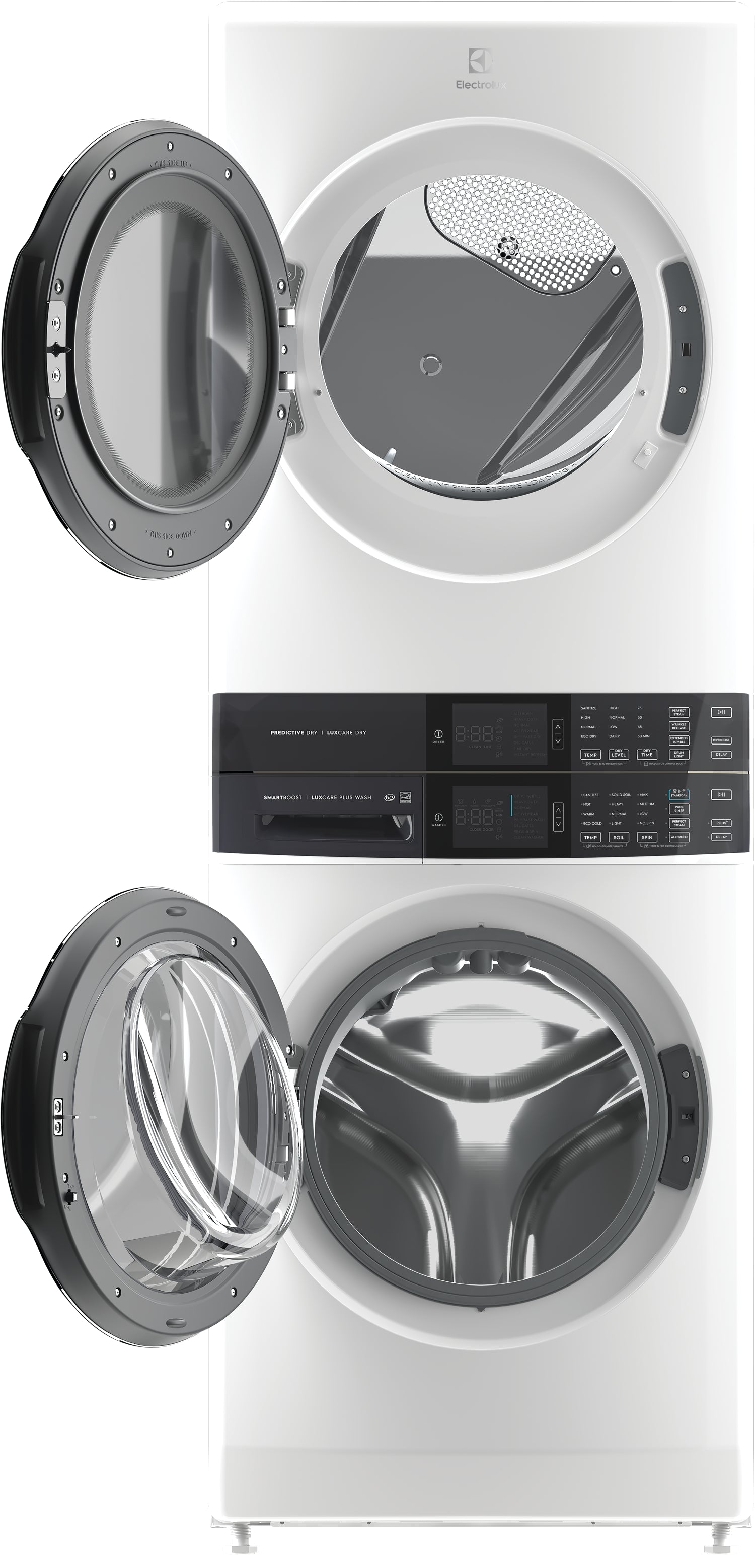 Electrolux White Laundry Tower with SmartBoost® Washer (5.2 Cu.Ft) & Electric Dryer (8 Cu.Ft) - ELTE760CAW