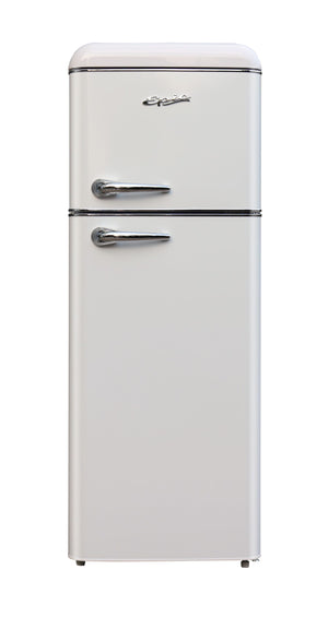 Epic Réfrigérateur 7,5 pi³ de 21,5 po avec congélateur en haut style rétro blanc - ERR82W-1-1