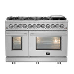Forno Massimo 48" Stainless Steel Freestanding Dual Fuel Double Oven Range With Air Fry (6.58 Cu. Ft.) - FFSGS6125-48