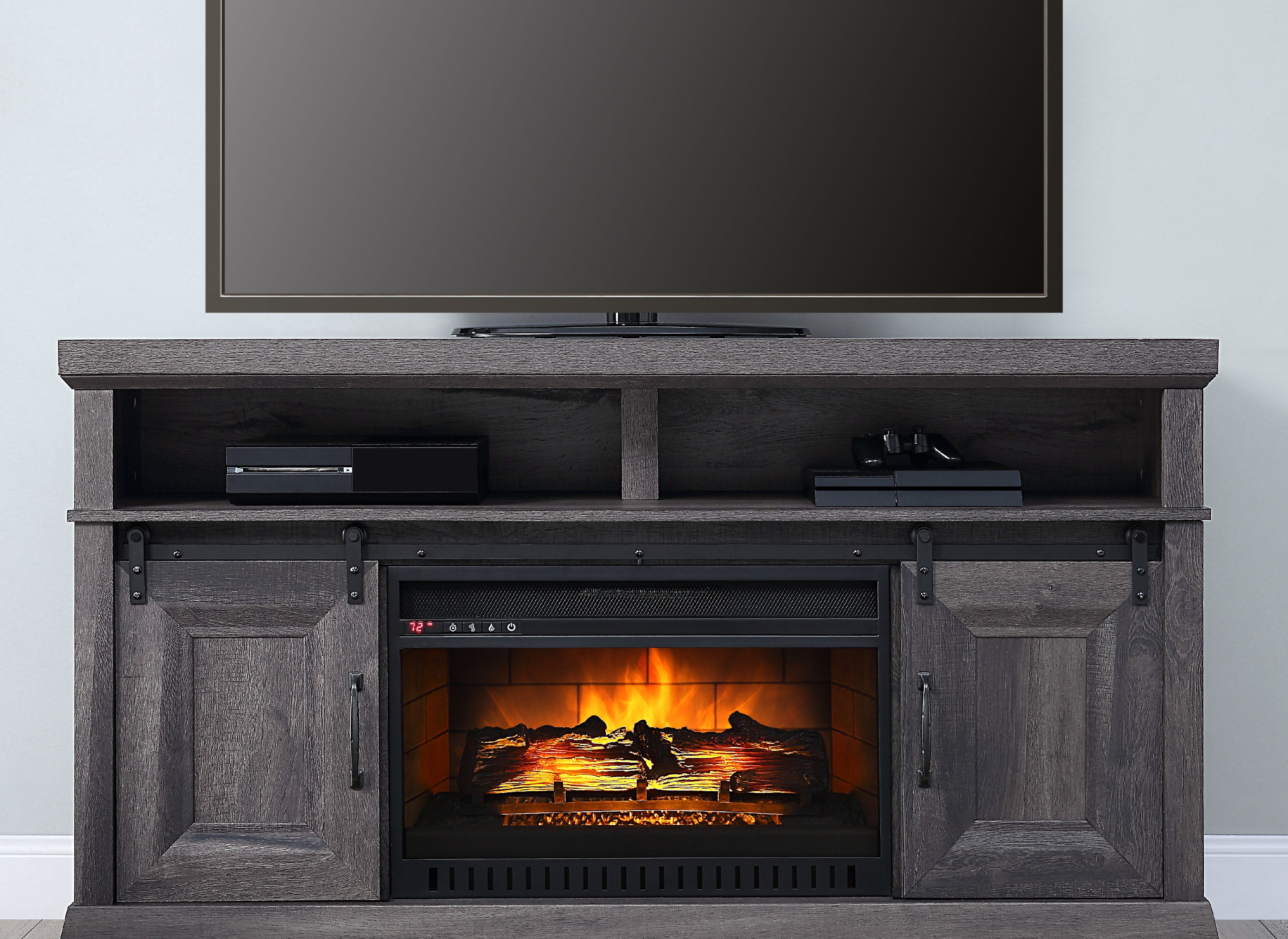 Preston 59.75" Fireplace TV Stand - Charcoal