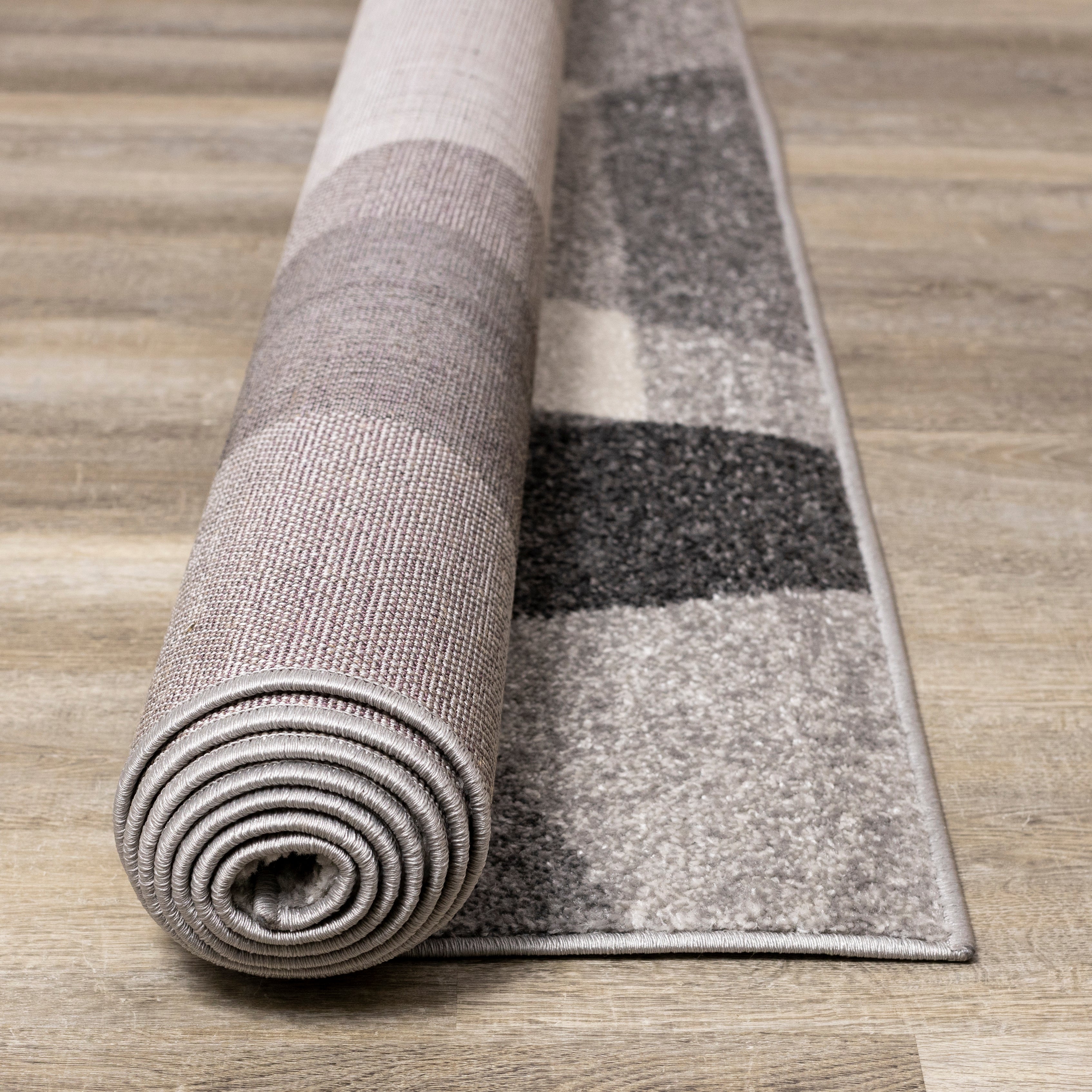 Focus 7'10" x 10'6" Geometric Shapes Area Rug - Grey, White