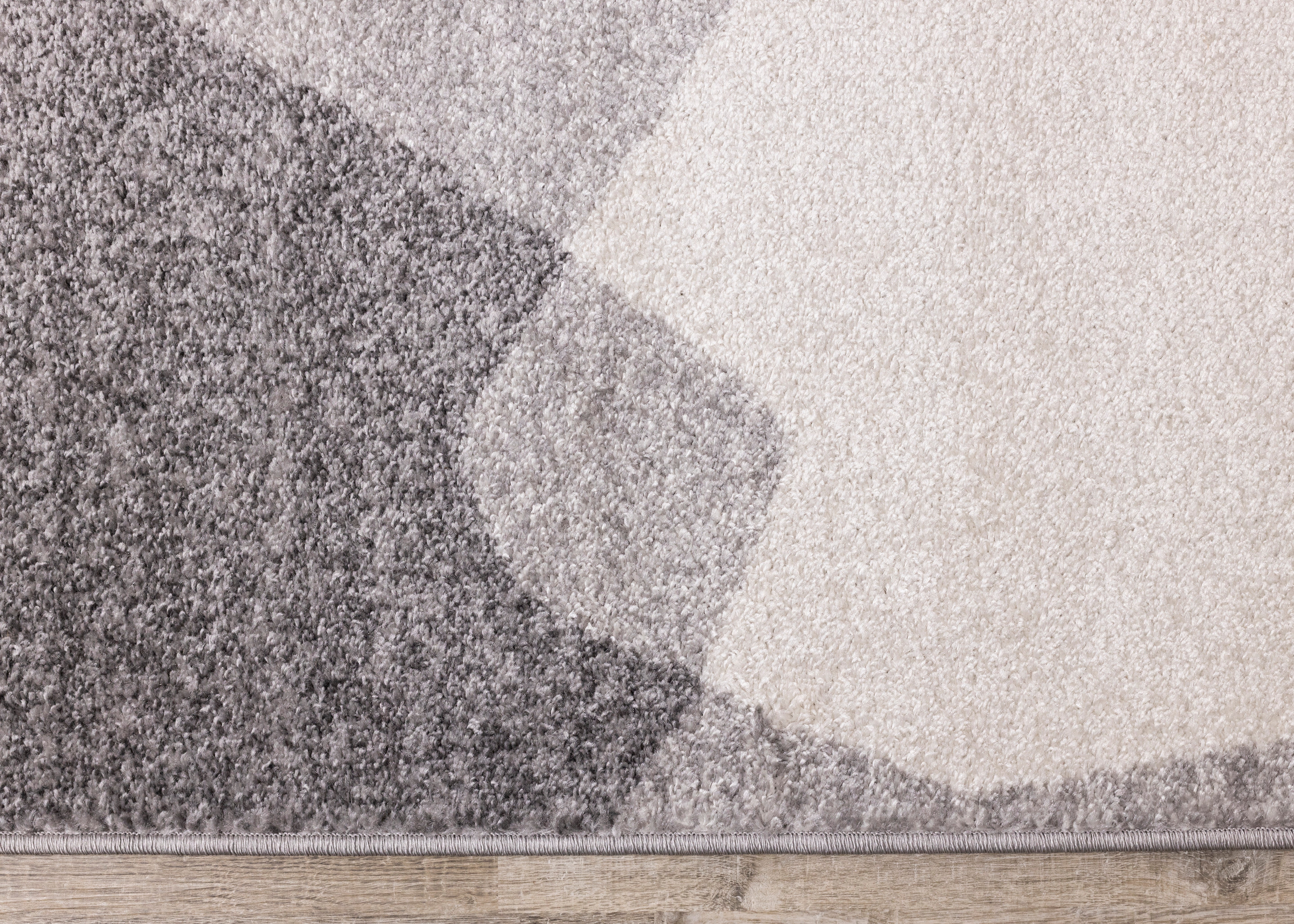 Focus 5'3" x 7'7" Geometric Shapes Area Rug - Grey, White
