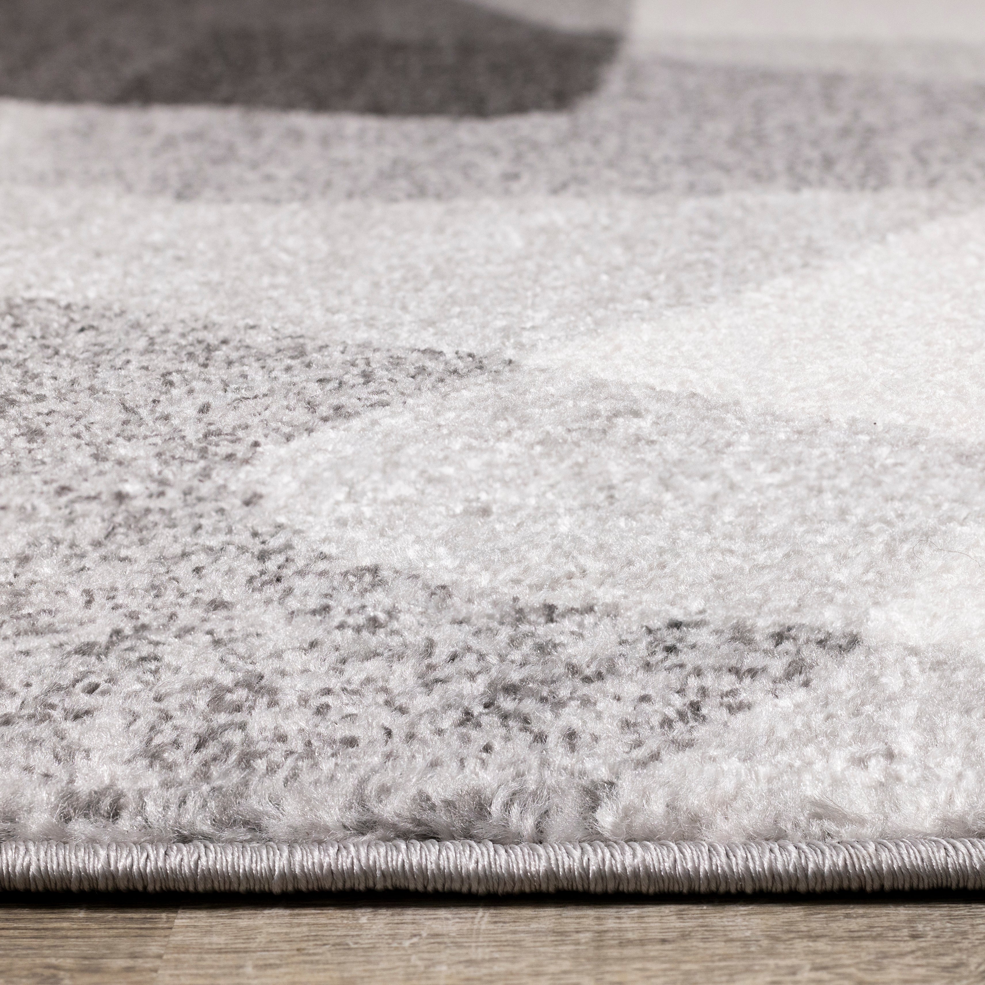 Focus 7'10" x 10'6" Geometric Shapes Area Rug - Grey, White