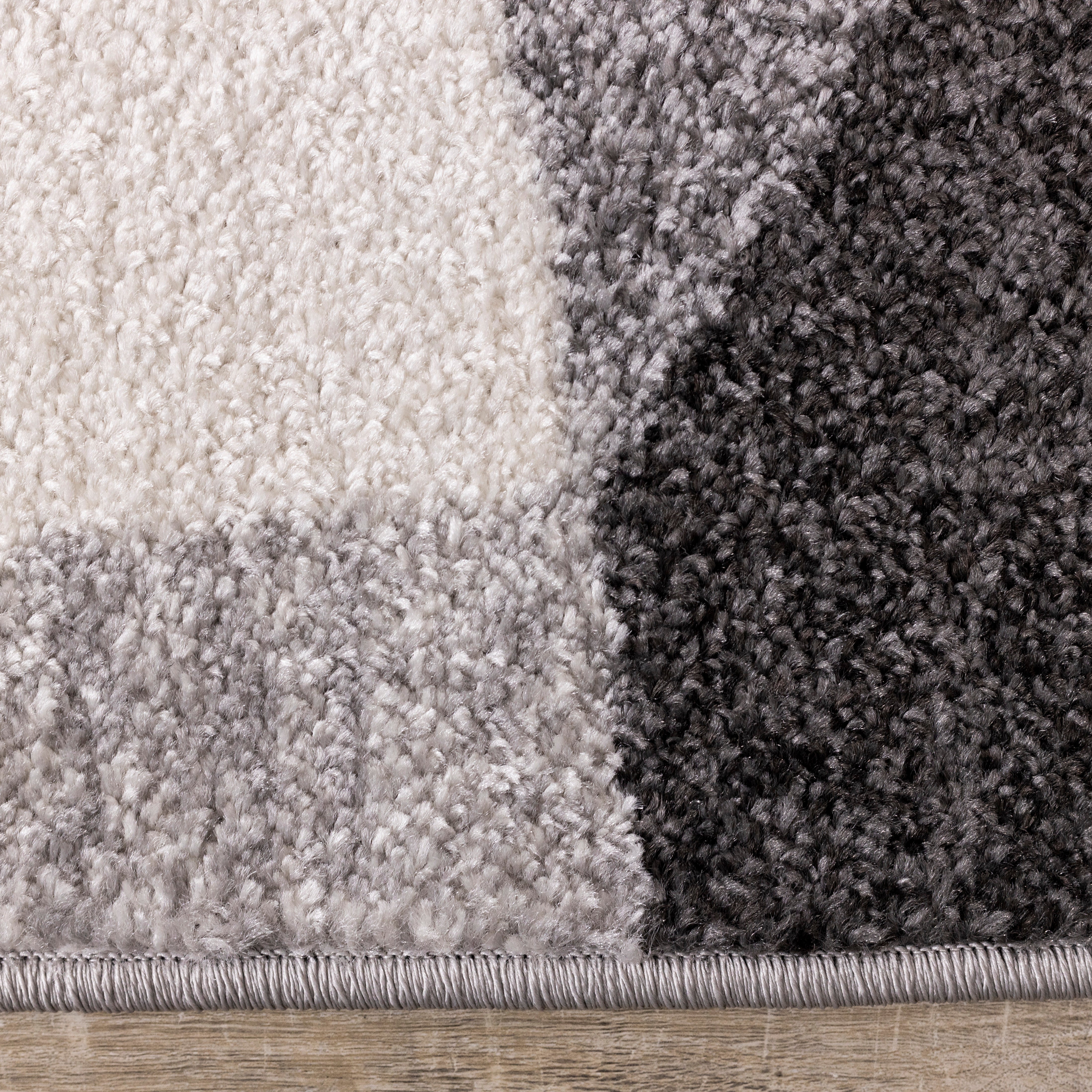 Focus 5'3" x 7'7" Geometric Shapes Area Rug - Grey, White