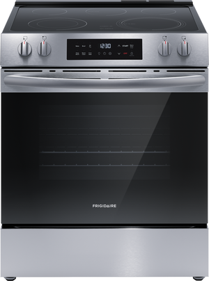 Frigidaire Cuisinière électrique 5,3 pi³ de 30po avec commandes à l’avant et friture à air acier inoxydable – FCFE308CBS