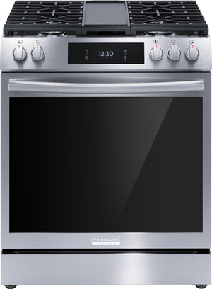 Frigidaire Gallery Cuisinière au gaz 6,1pi cu commandes à l’avant avec convection totale 30 po acier inoxydable GCFG3060BF