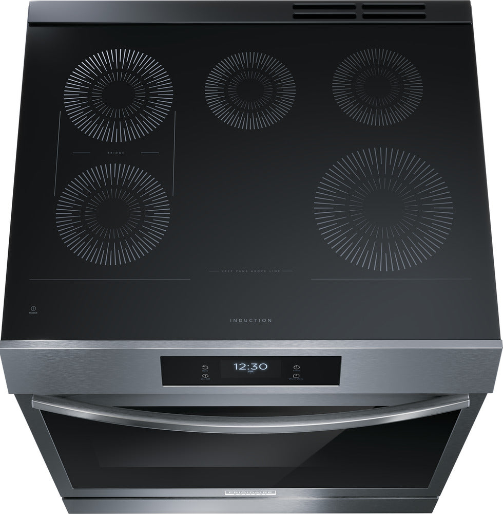 Frigidaire Gallery Smudge-Proof Black Stainless Steel 30" Front Control Induction Range with Total Convection (6.2 Cu. Ft.) - GCFI306CBD