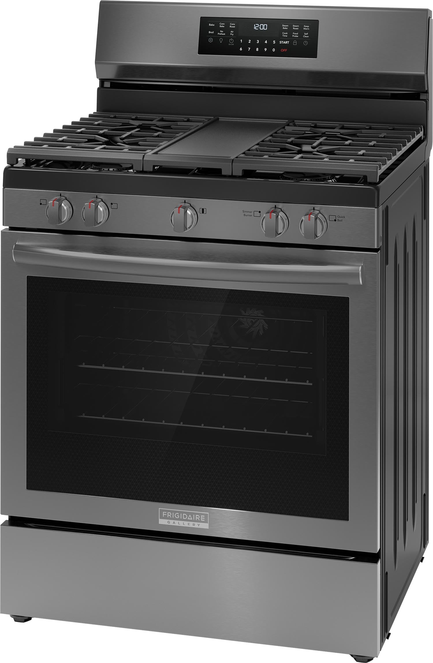 Frigidaire Gallery Smudge-Proof® Black Stainless Steel 30" Rear Control Gas Range (5.1 Cu. Ft) - GCRG3060BD