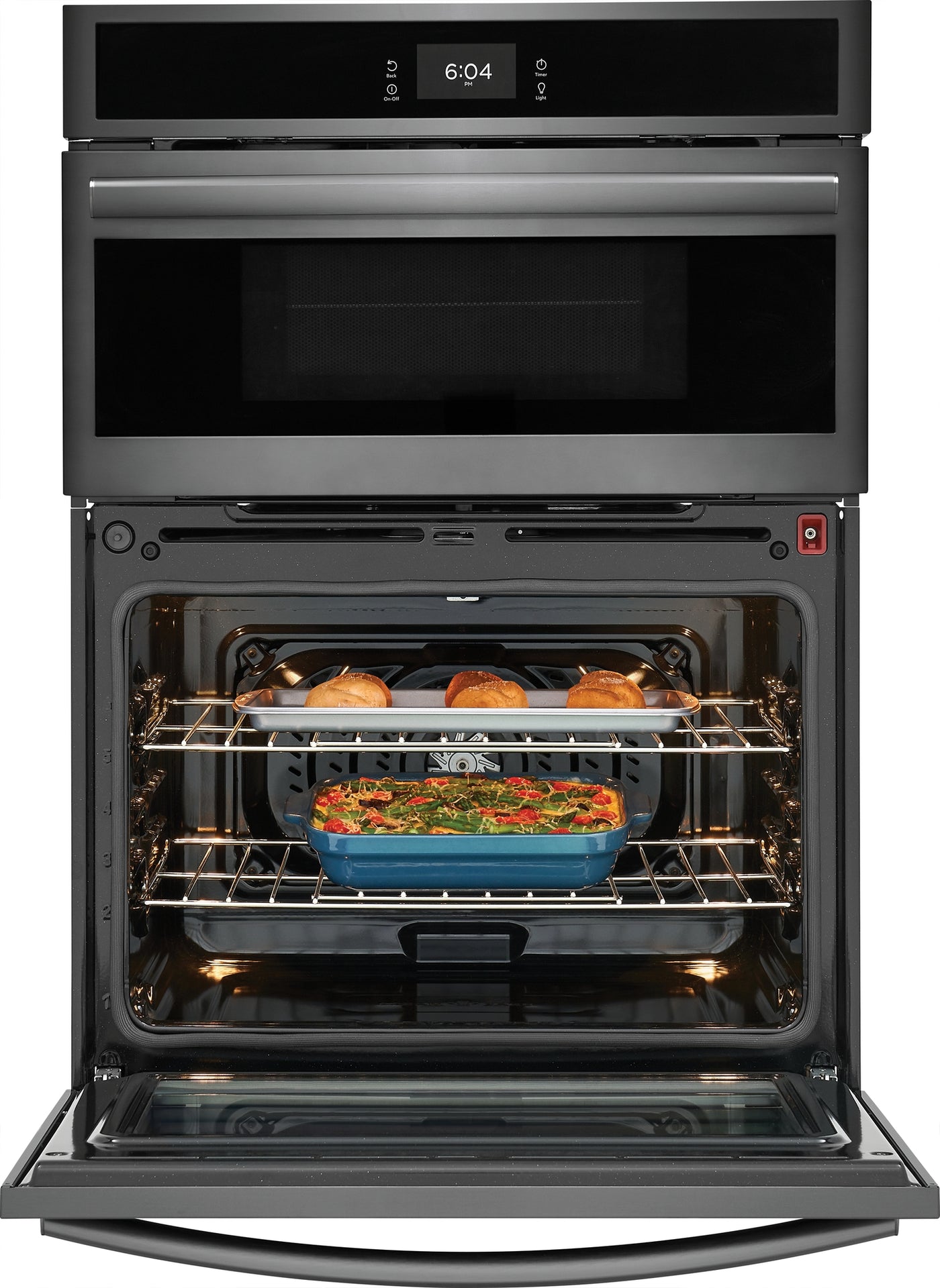 Frigidaire Gallery Smudge-Proof Black Stainless Steel 30" Wall Oven and Microwave Combination (1.7 Cu. Ft. / 5.3 Cu. Ft.) - GCWM3067AD