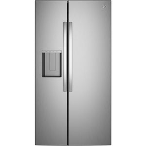 GE Réfrigérateur 28,0 pi³ de 36po côte à côte avec distributeur d’eau et glace acier inoxydable – GSS28NYYFS