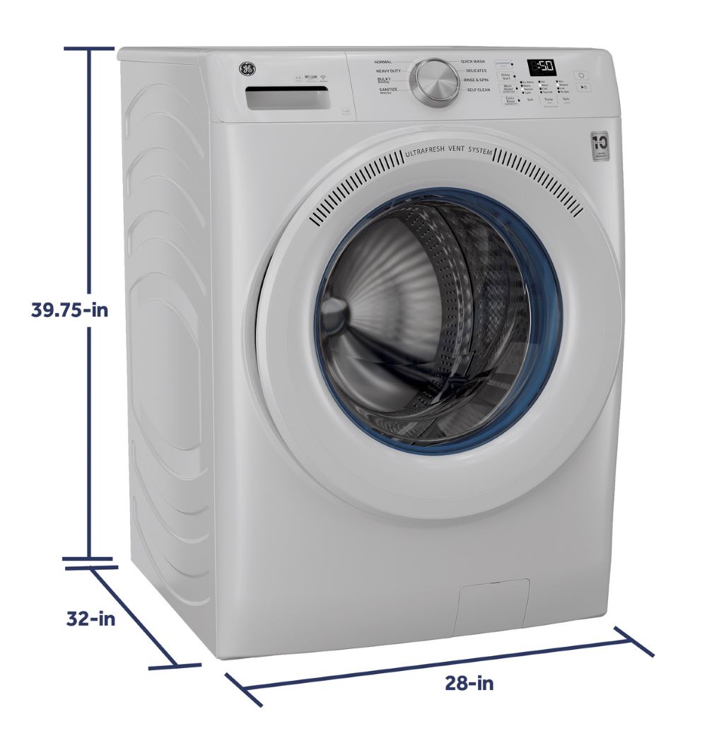 GE 5.3 cu. ft. (IEC) Capacity Front Load Washer with UltraFresh Vent System White - GFW350SSYWW