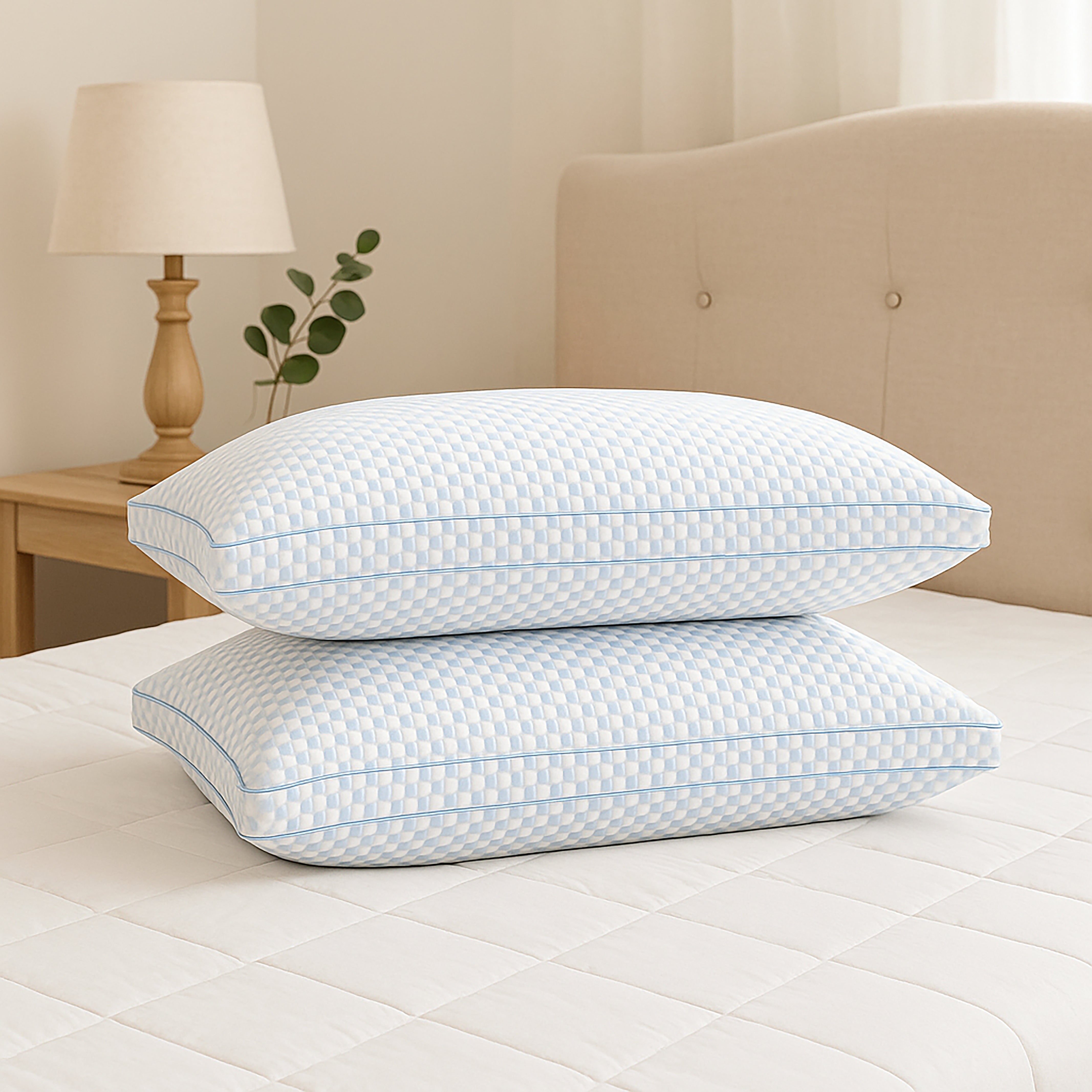 Cotton House 2 Pack Gusseted Cooling Queen Pillow