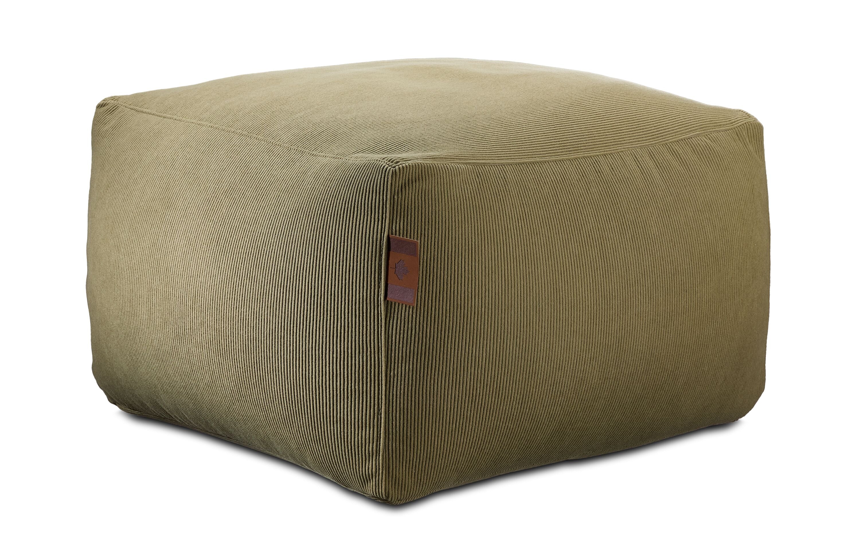Baka Ottoman Square - Green Corduroy