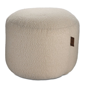 Gannon Tabouret rond - beige bouclé pelucheux