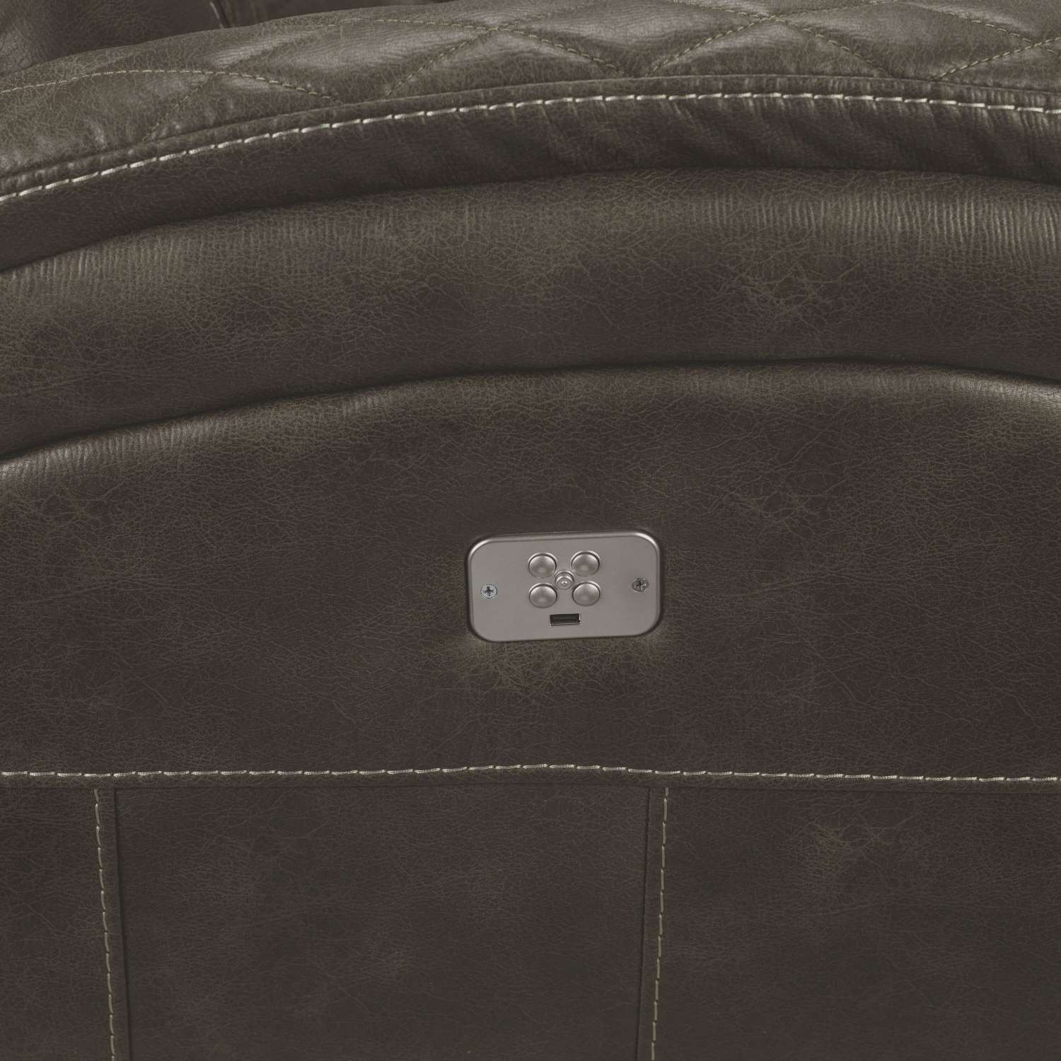 Wesley Dual Power Reclining Sofa - Granite