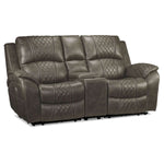 Wesley Dual Power Reclining Loveseat with Console - Granite