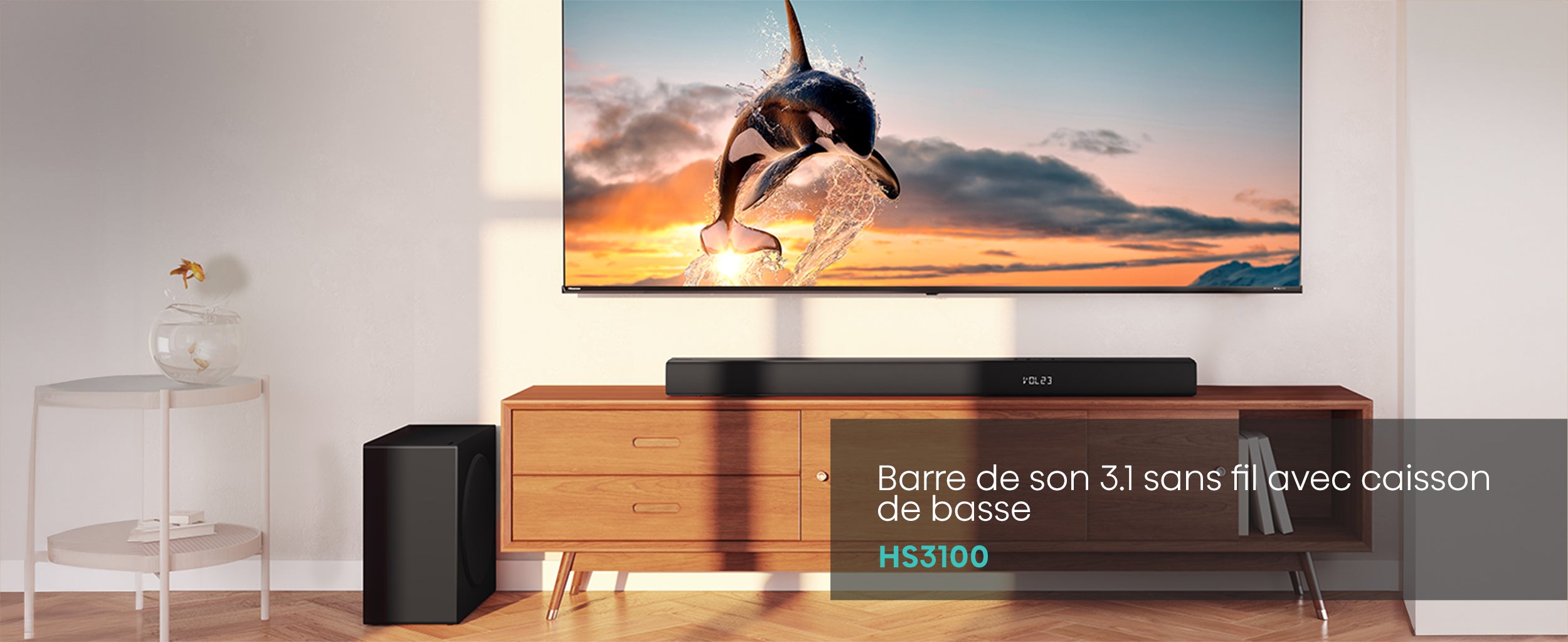 Hisense Barre de son 3.1 canaux 480W avec caisson de graves sans fil HS3100--