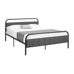 Zyro Queen Bed - Dark Taupe/Black