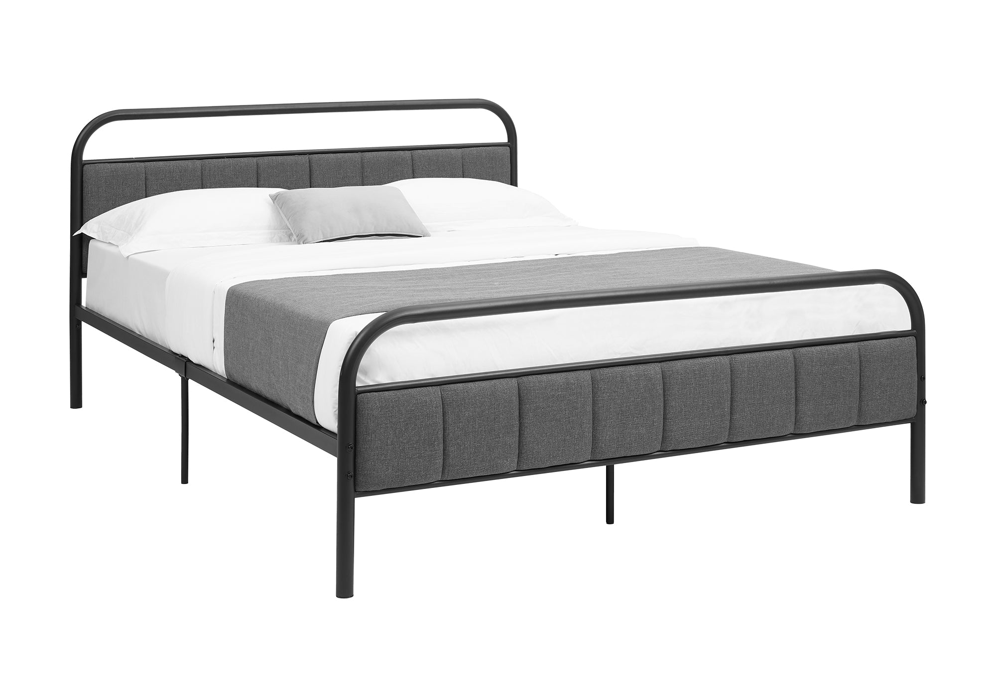 Zyro Queen Bed - Dark Taupe/Black