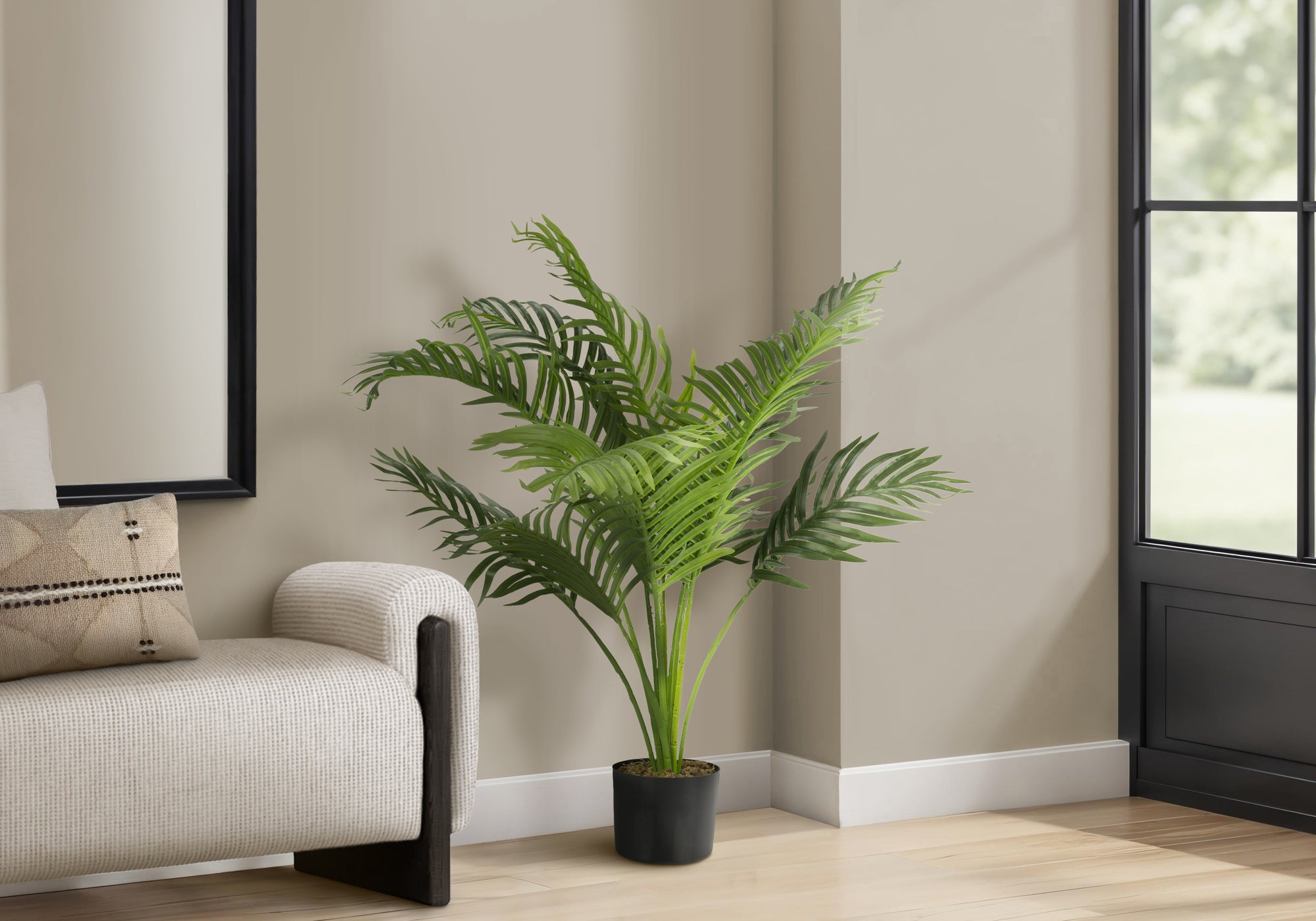 34" Palm Tree With 5" Black Pot - Green