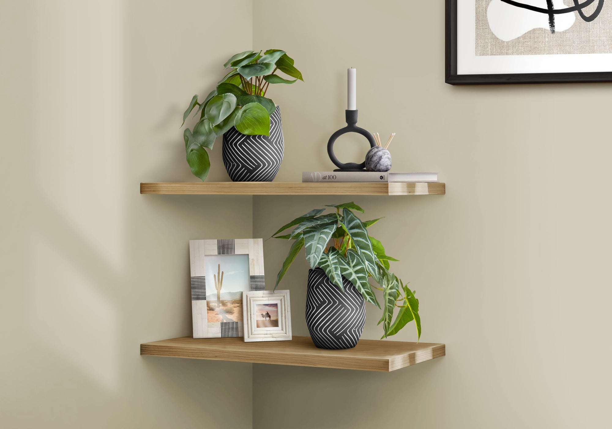 8" Eucalyptus and Grass Plants with 5" Black Pot - Green - Set of Two