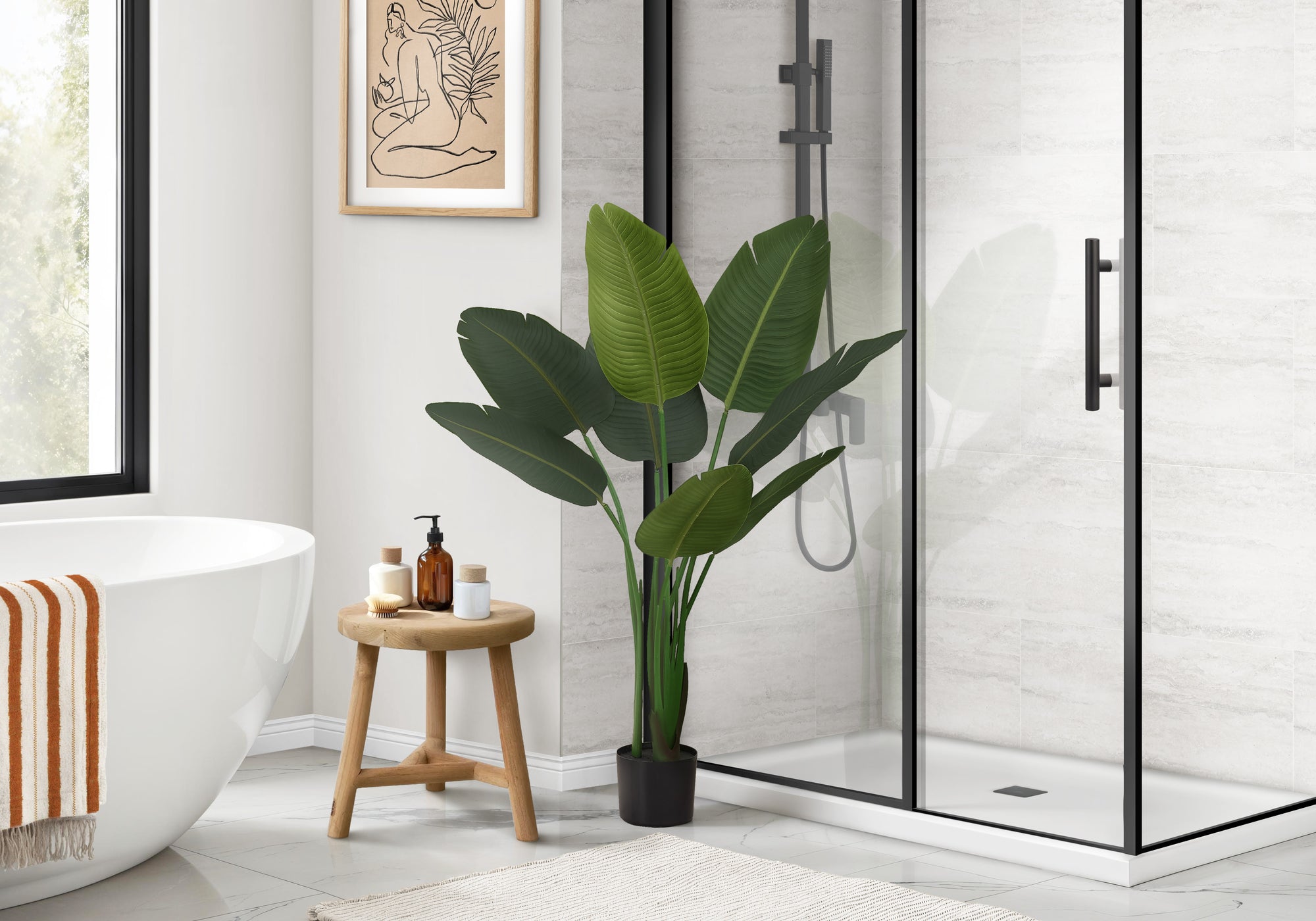 44" Bird Of Paradise Plant With 5" Black Pot - Green