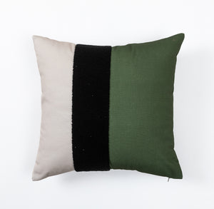 En pleine floraison Coussin décoratif 18po x 18po – vert, noir, beige