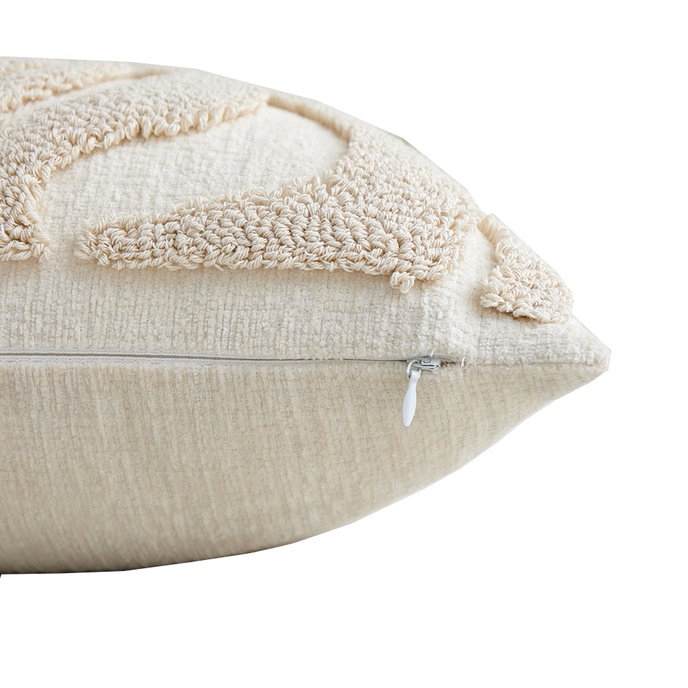 In Full Bloom 18 x 18" Tufted Cushion - Ivory