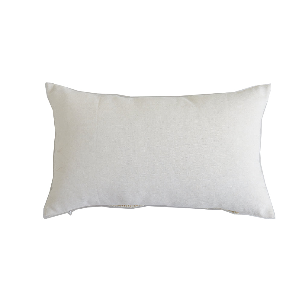 In Full Bloom 12 x 20" Tufted Cushion - Ivory