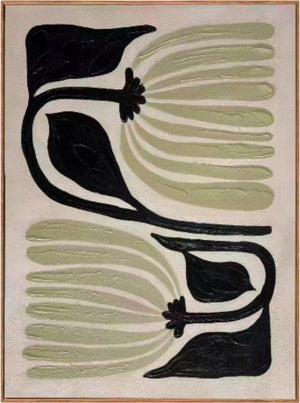 En pleine floraison Tableau style floral – ivoire, noir