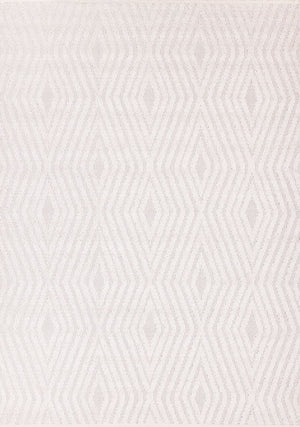 Seraphina Tapis (5,3 pi X 7,7 pi) design treillis diamant – blanc