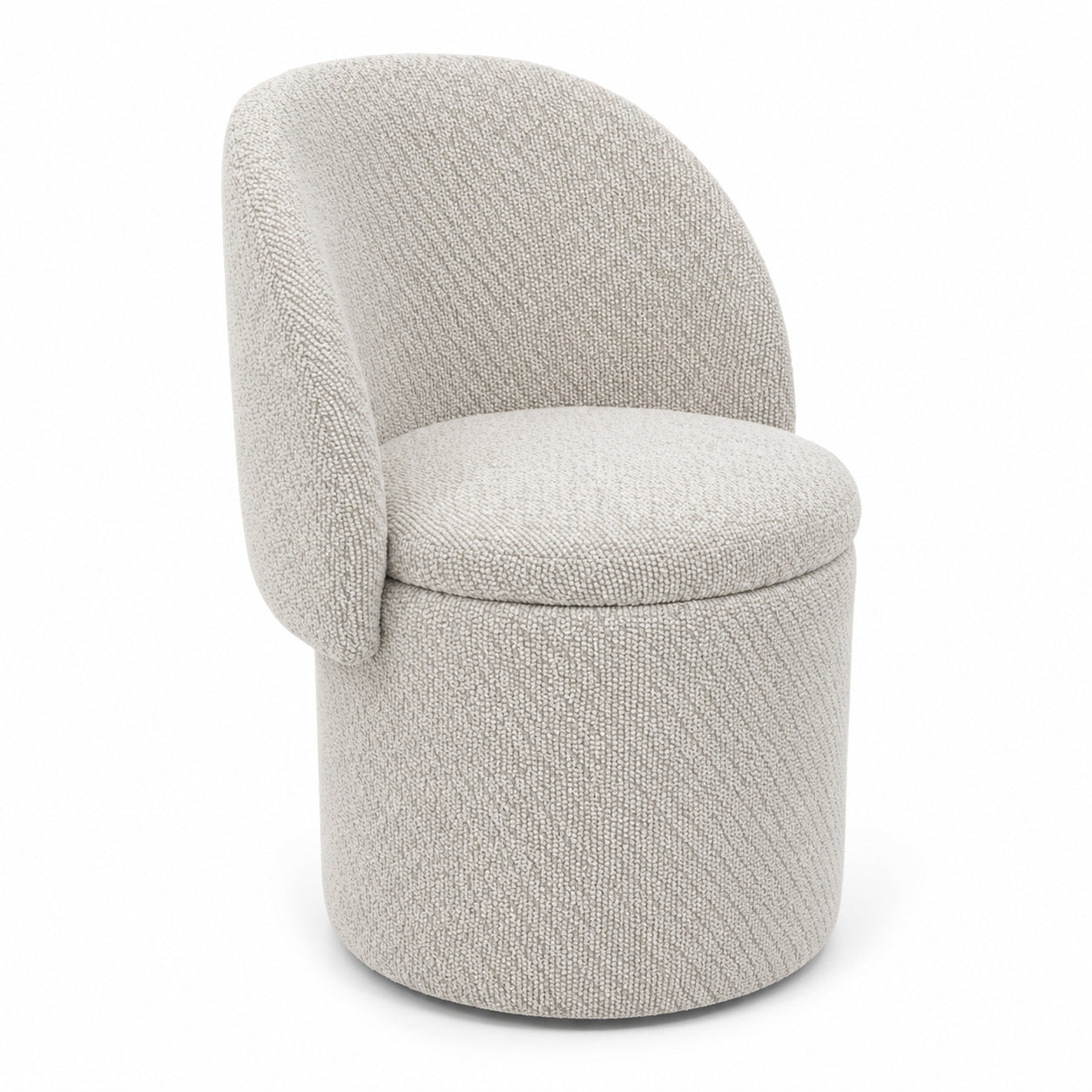 Julien Storage Ottoman Chair with Swivel Base - Mushroom Beige