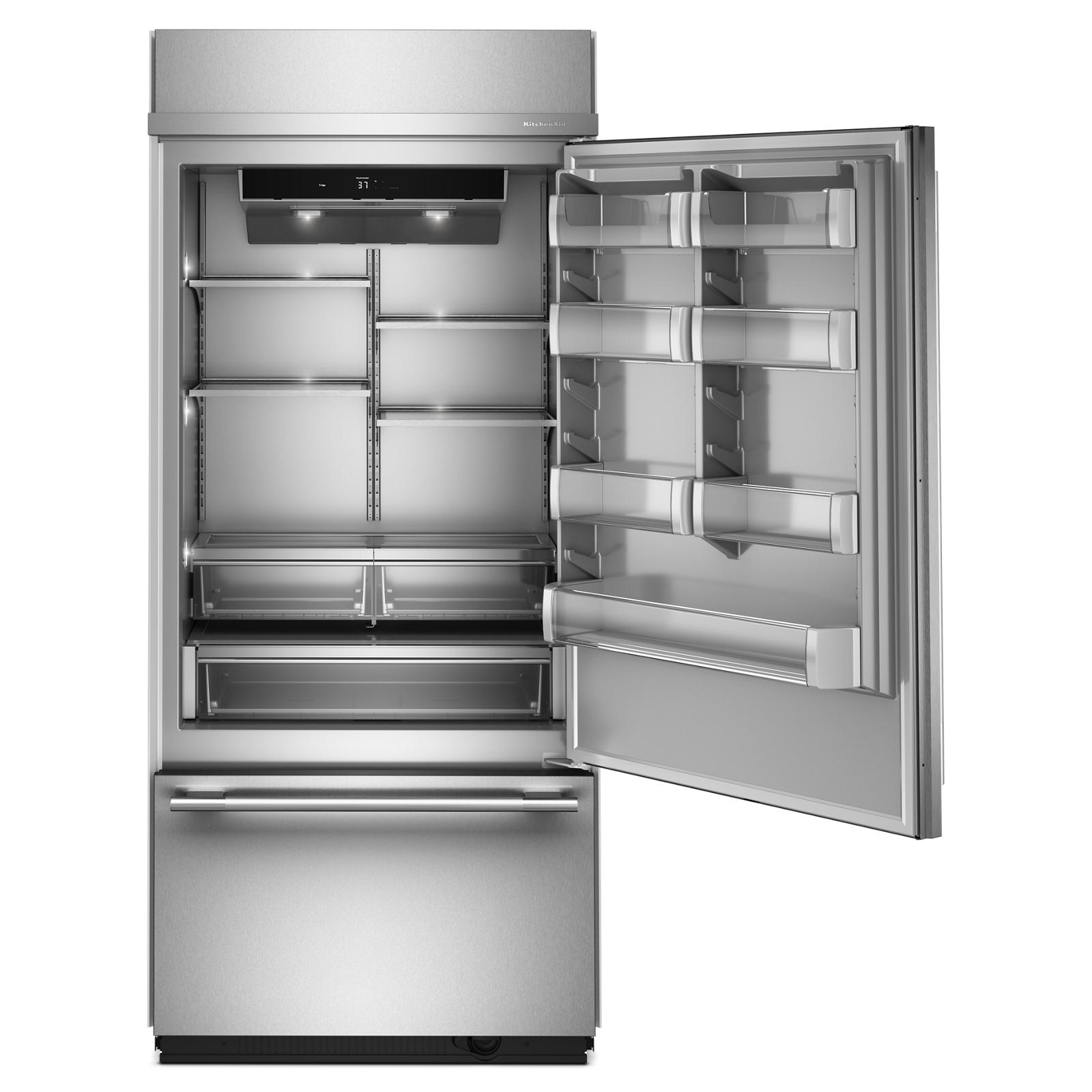 KitchenAid 36" 20.9 Cu. Ft. PrintShield Stainless Steel Built-In Bottom Mount Refrigerator - KBBR336SPS