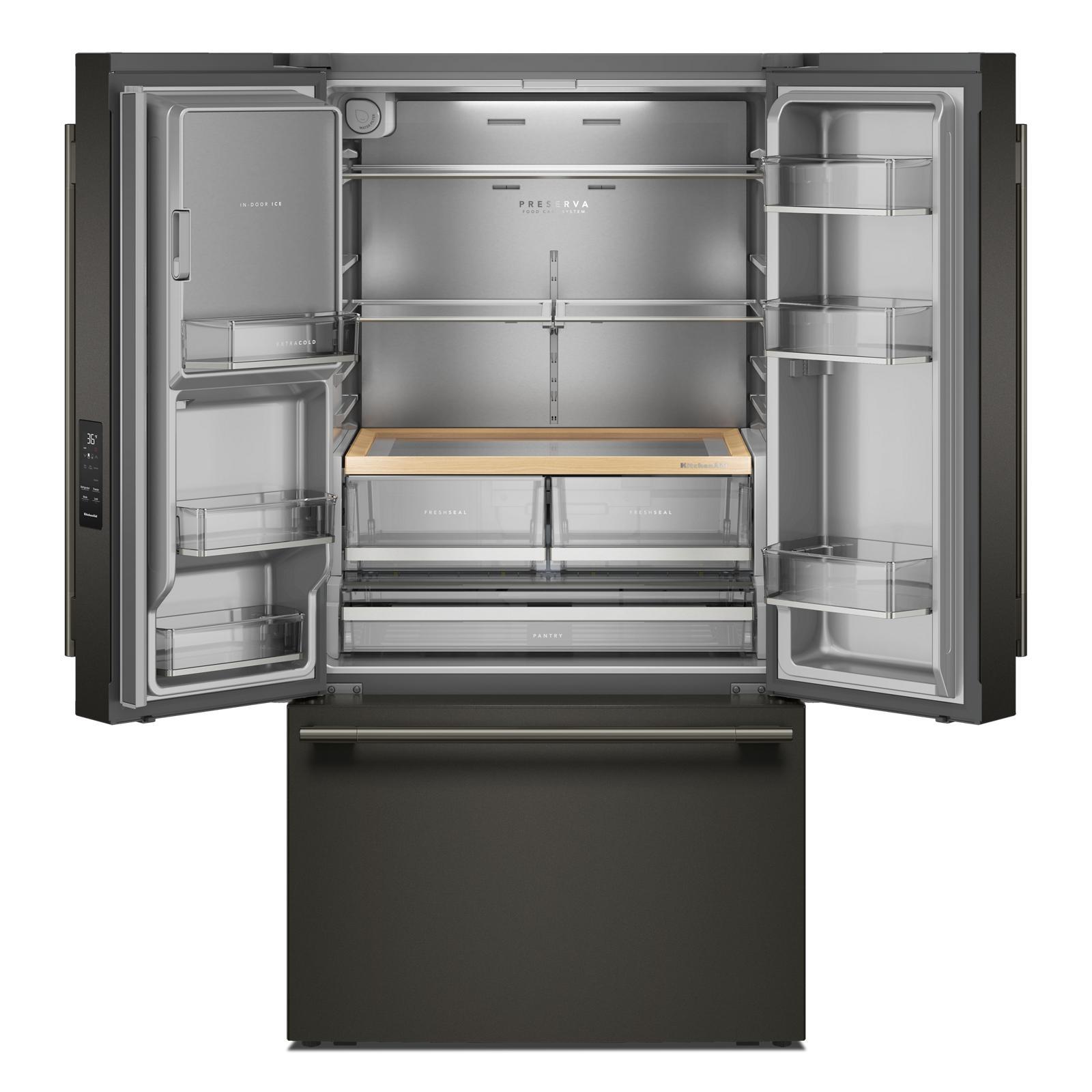 KitchenAid 36" 30 Cu. Ft. Black Ore French Door Refrigerator - KRFF436SBE