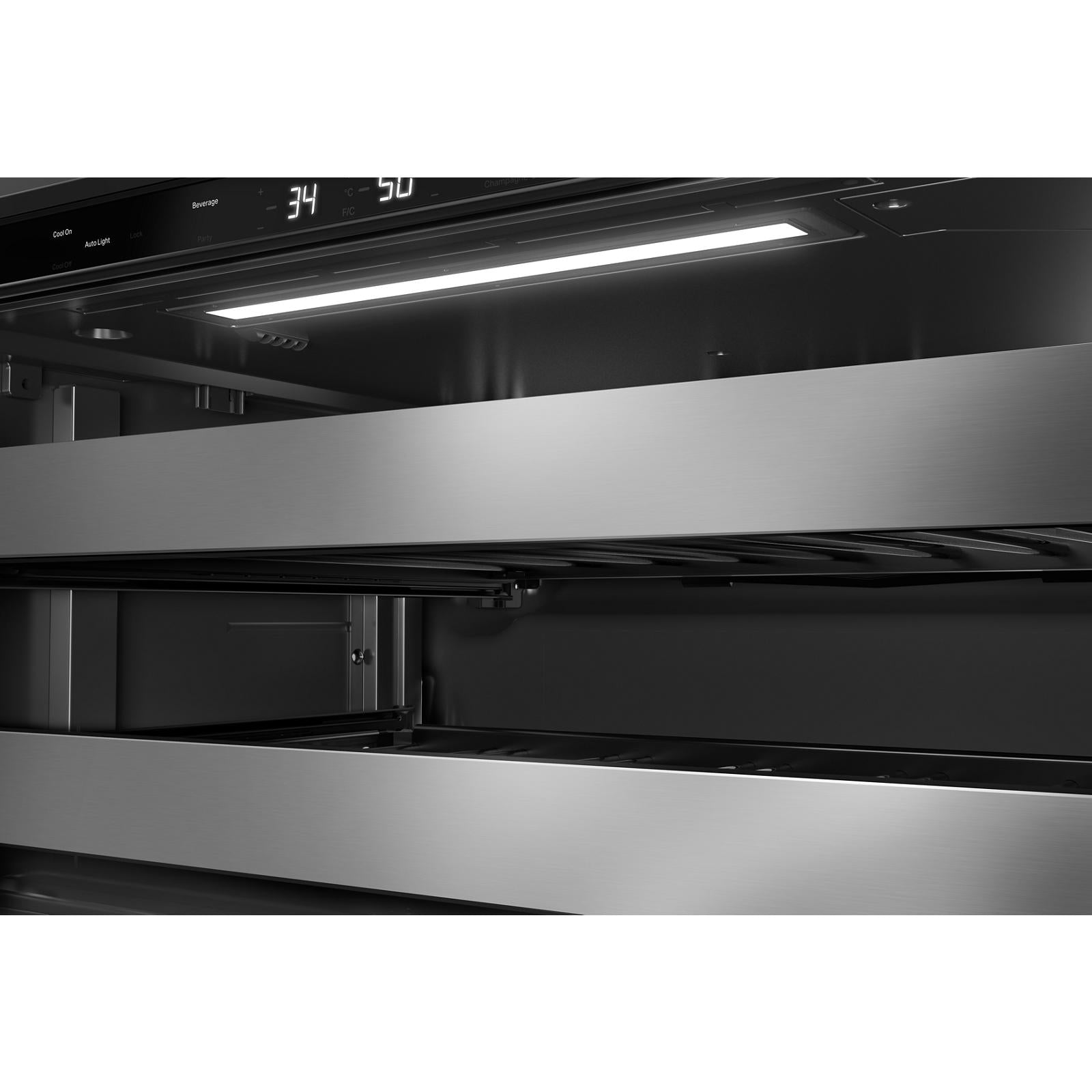 KitchenAid 24" 5.0 Cu. Ft. Black Cabinet with Stainless Steel Doors Undercounter Refrigerator - KUBL524SSB