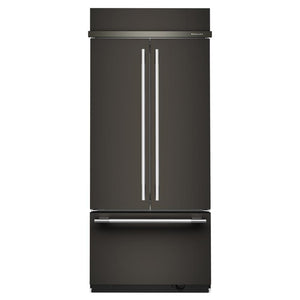 KitchenAid Réfrigérateur 20,8 pi³ encastré de 36po avec porte à deux battants minerai noir – KBFN536SBE