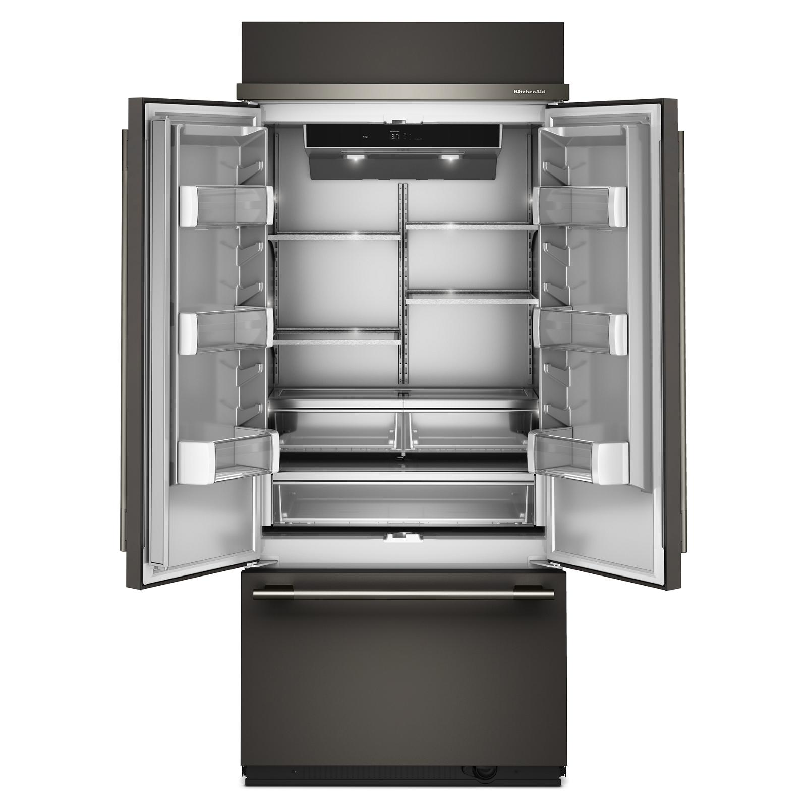KitchenAid 36" 20.8 Cu. Ft. Black Ore Built-In French Door Refrigerator - KBFN536SBE