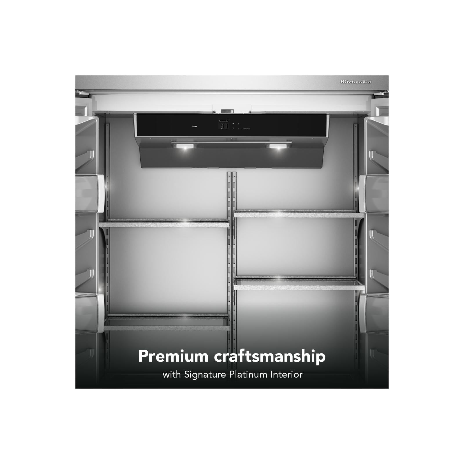 KitchenAid 36" 20.8 Cu. Ft. PrintShield Stainless Steel Built-In French Door Refrigerator - KBFN536SPS