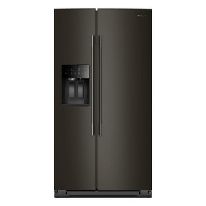 KitchenAid Réfrigérateur 20,8 pi³ de 36po côte-à-côte à profondeur de comptoir minerai noir - KRSC536RBE