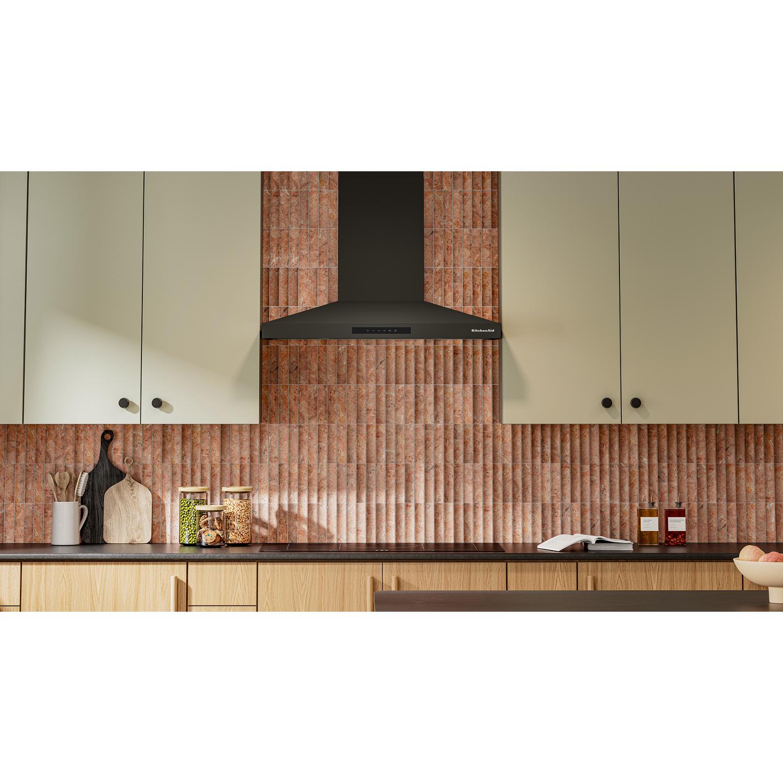 KitchenAid® Black Ore 36" 400 CFM Wall-Mount Canopy Hood - KVWC736SBE