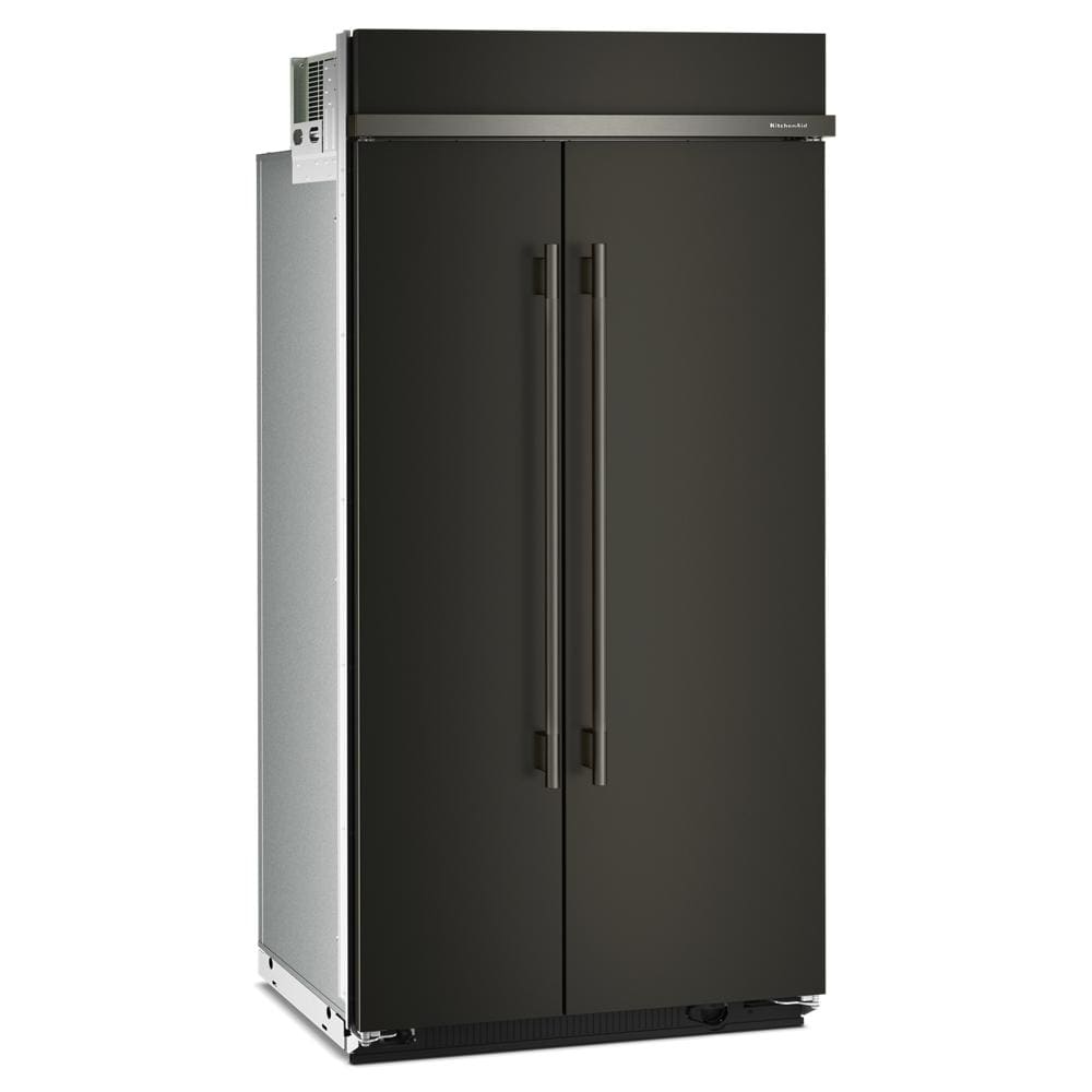 KitchenAid 42" 25.5 Cu. Ft. Black Ore Built-In Side-by-Side Refrigerator - KBSN742SBE