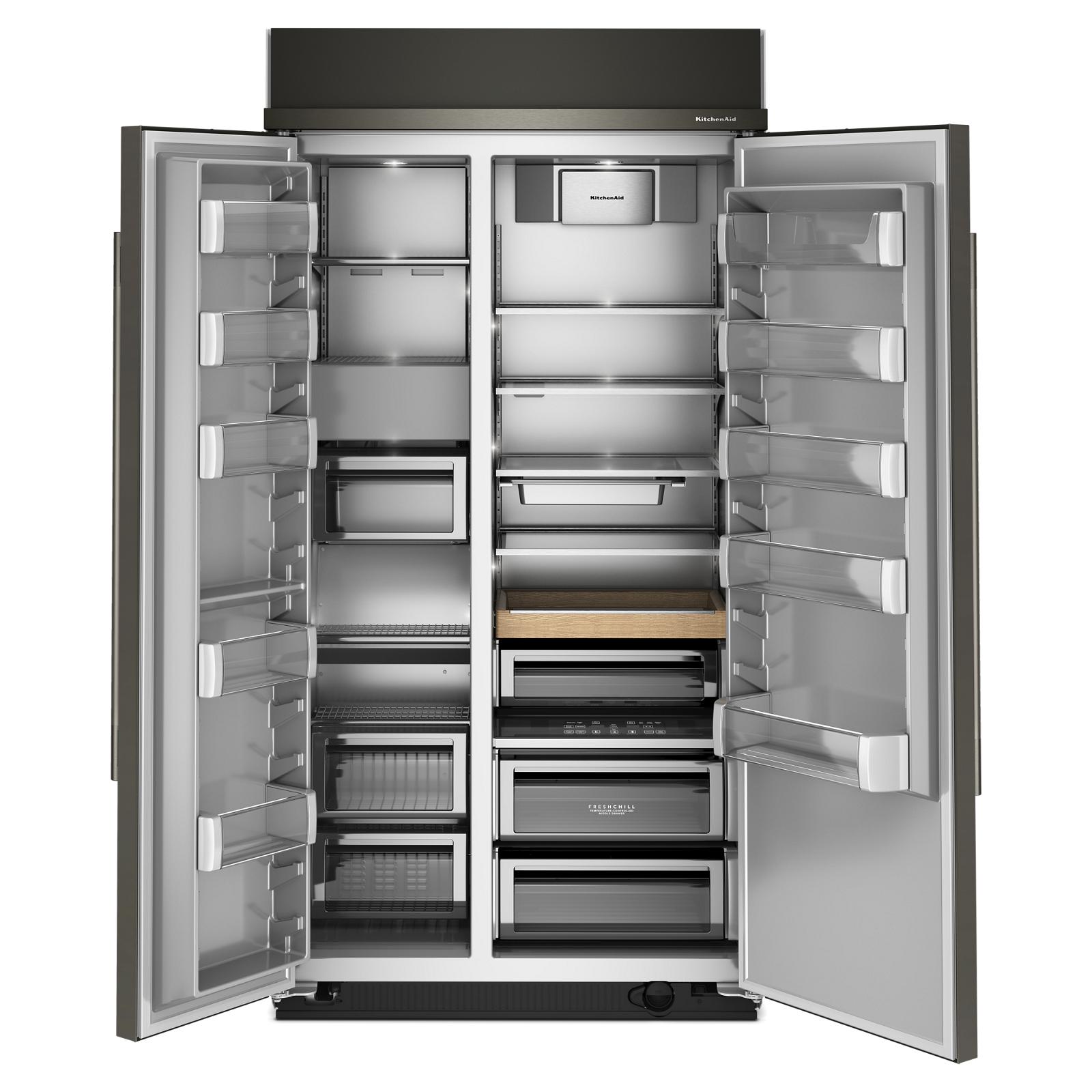 KitchenAid 42" 25.5 Cu. Ft. Black Ore Built-In Side-by-Side Refrigerator - KBSN742SBE