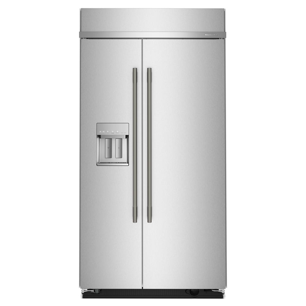 KitchenAid 42" 25.0 Cu. Ft. PrintShield Stainless Steel Built-In Side-by-Side Refrigerator - KBSD742SPS