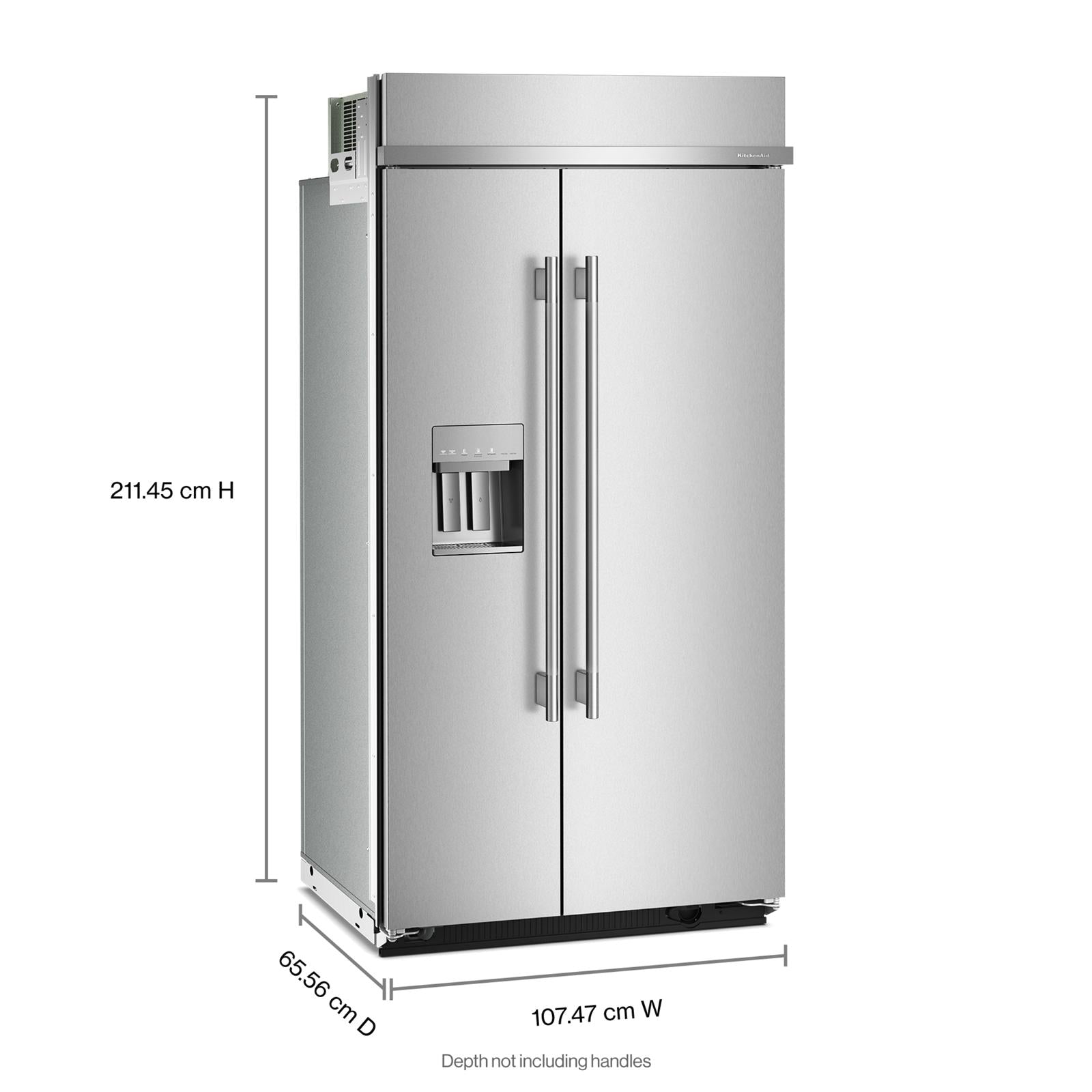 KitchenAid 42" 25.0 Cu. Ft. PrintShield Stainless Steel Built-In Side-by-Side Refrigerator - KBSD742SPS