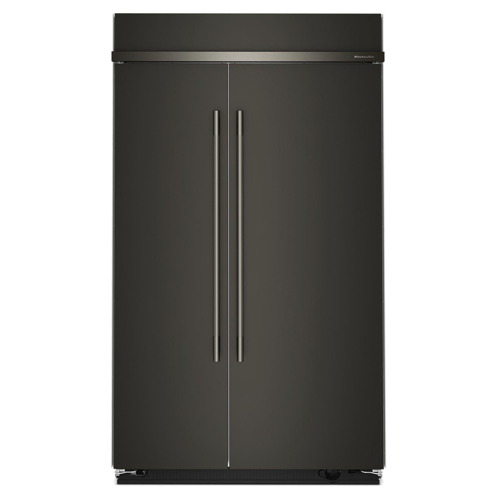 KitchenAid 48" 30.0 Cu. Ft. Black Ore Built-In Side-by-Side Refrigerator - KBSN748SBE
