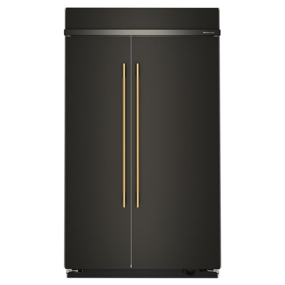 KitchenAid 48" 30.0 Cu. Ft. Black Ore Built-In Side-by-Side Refrigerator - KBSN748SBE